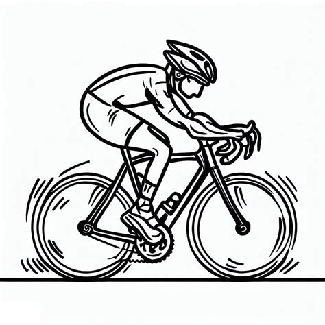 Coloriage Cycliste sur Route télécharger et imprimer gratuit sur