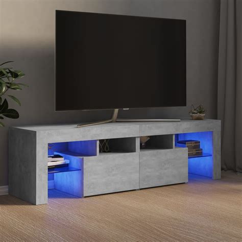 Fdit Meuble Tv Avec Lumi Res Led Gris B Ton X X Cm