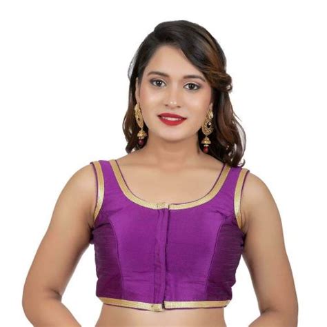 Buy Areum Women Purple Solid Dupion Silk Blouse 36 Online At Best