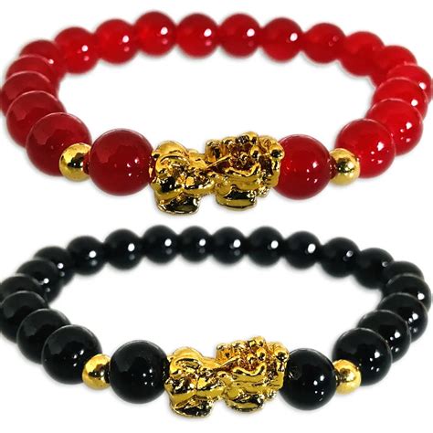 New Arrival Golden Pixiu Bracelet For Women Men Red Black Beads Couple