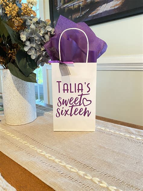 Sweet Sixteen Party Bag 16th Birthday Favor Bag Sweet 16 Etsy