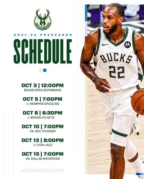 Bucks 2021-22 preseason schedule : MkeBucks