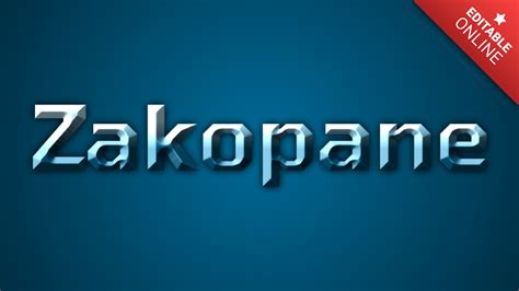 Zakopane With Beveled Ice Text Effect Generator