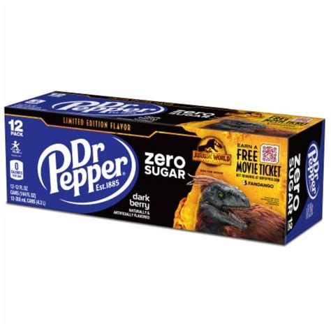 Dr Pepper Dark Berry Zero Sugar Soda Cans, 12 pk / 12 fl oz - Pick ‘n Save