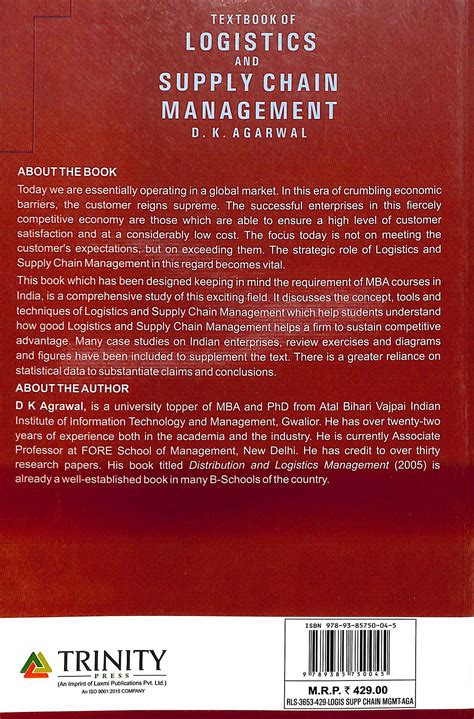 Textbook Of Logistics And Supply Chain Management D K Agrawal 6