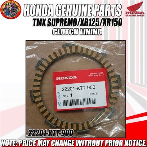 TMX SUPREMO XR125 XR150 CLUTCH LINING HPI GENUINE 22201 KTT 900