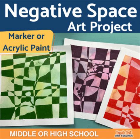 Easy Negative Space Drawing with Watercolor and Marker in 2 Steps! High School Art Lesson ...