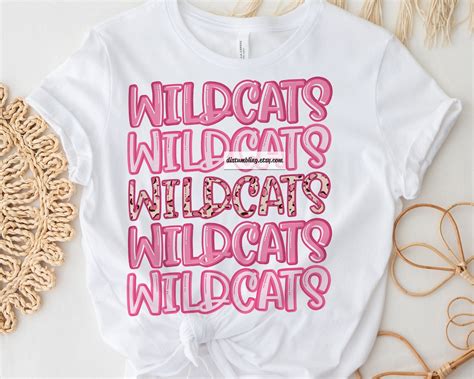 Wildcats Football Pink Breast Cancer Awareness Pink Ribbon Month October Cure Digital Art