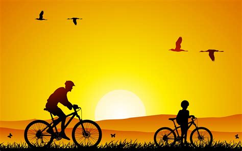 Cycling Sunrise Art wallpaper | 2560x1600 | #10257