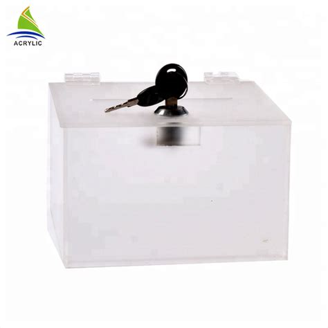 Table Top Clear Lockable Transparent Fund Raising Acrylic Donation Box