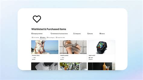 5+ Notion Wishlist Templates to Track Your Wants & Needs | Gridfiti