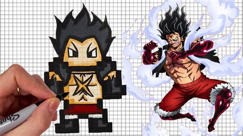 Comment Dessiner Luffy Gear 4 One Piece Manga Animé Pixel Art Youtube