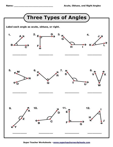 Right Angles Acute Angles Obtuse Angles