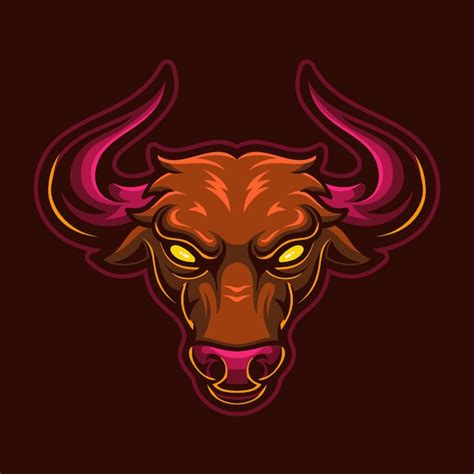 Premium Vector Angry Bull Head Cartoon Logo Template Illustration