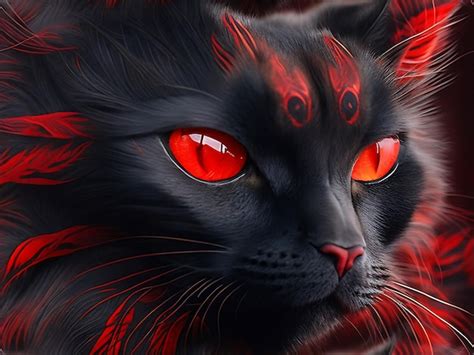 Premium Ai Image Close Up Of Mystic Cat Like A Phoenix Mysterious And