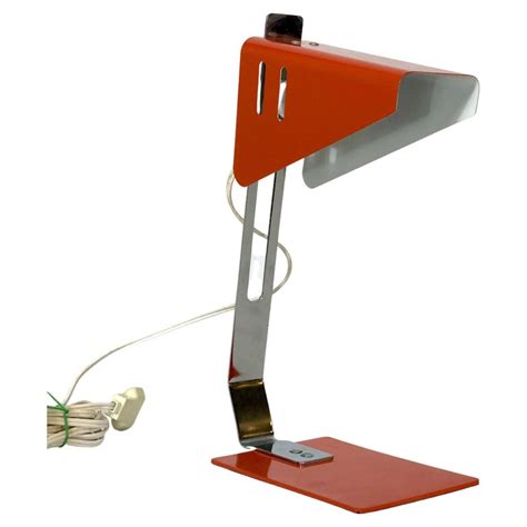 Vintage Italian Orange Metal Desk Lamp From 1970s For Sale At 1stdibs