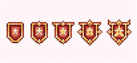 Premium Vector Champion Badge Pixel Art Set Rating Insignia