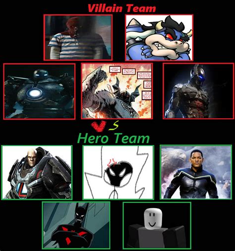 Hero Team vs Villain Team 10 by GreenGreen11 on DeviantArt