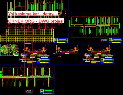 Yol kaplama kat detayı dwg projesi Autocad Projeler