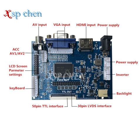 Lcd Display Ttl Lvds Controller Board Hdmi Vga Av Pin For At Tn