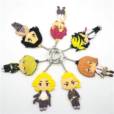 Cartoon Tokyo Revengers Manjiro Sano Keychain Anime PVC Silikon Schl