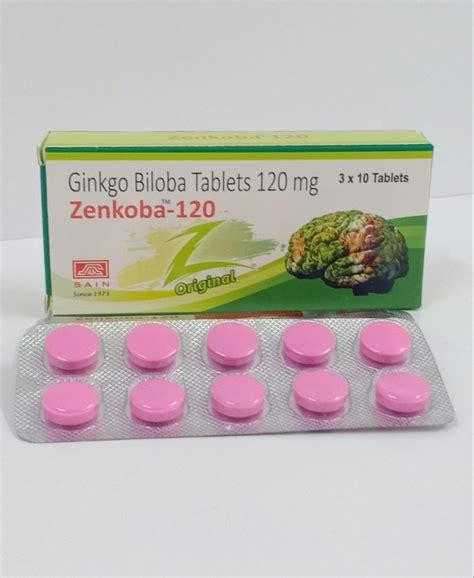 Ginkgo Biloba Tablets Mg Zenkoba Mg For Oral Packaging Type