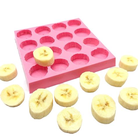 Amazon Banana Slices Silicone Mold 16 Cavities Banana Mold