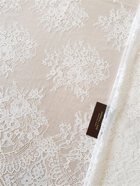 Ivory Elastic Chantilly Lace Fabric Chantilly Lace Lace Fabric From