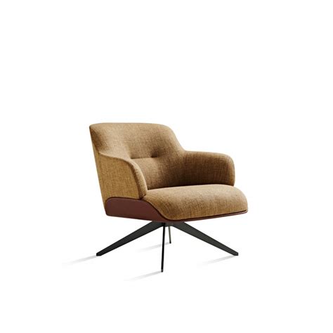 Molteni Poltrona Kensington Schienale Basso Base Girevole Tessuto Cat