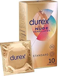 Durex Nude Sans Latex 10 Préservatifs Extra Lubrifiés Taille Standard Convient aux