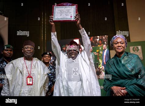 President Elect Bola Tinubu Center Displays His Certificate