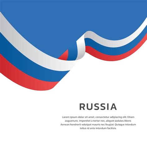 Ilustração do modelo de bandeira da rússia Vetor Premium