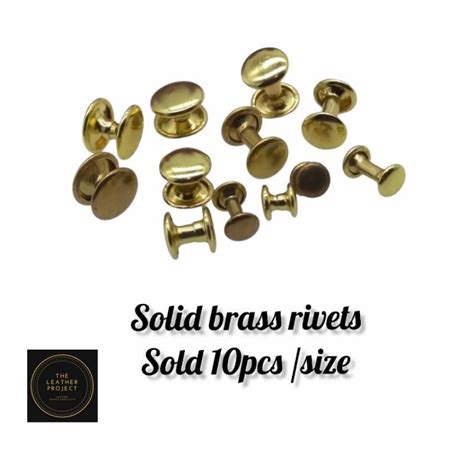 The Leather Project Solid Brass Double Cap Rivets 6mm 8mm 9mm 10mm Shopee Philippines