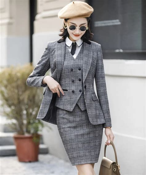 High Quality Fabric Formal 3 Piece Set Blazers Women Blazers Suits With