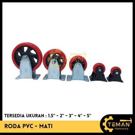 Jual Roda Troli Pvc Inch Roda Trolley Pvc Merah Hidup Mati Rem