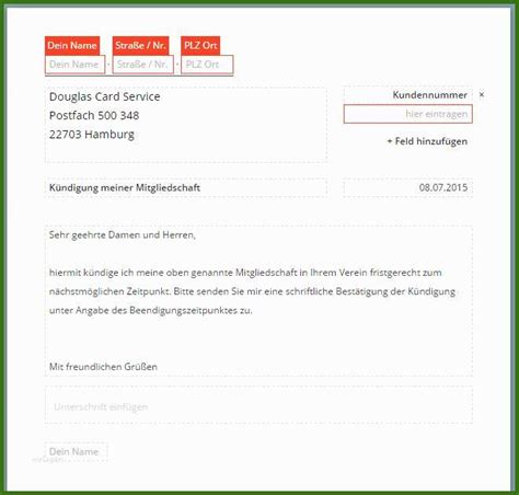 022 Kündigung Douglas Card Vorlage Douglas Card Kündigen Vorlage