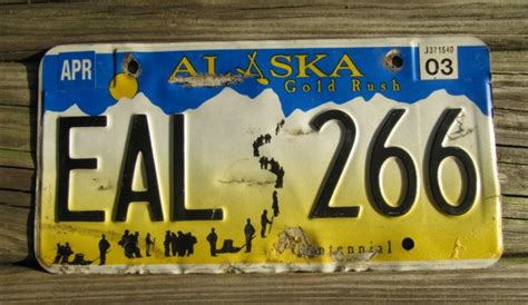 License Plates For SALE Alaska Gold Rush License Plate Centennial 2003 License Plate Vintage ...