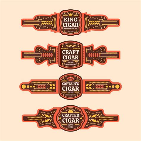 Free Vector Flat Design Cigar Label Collection