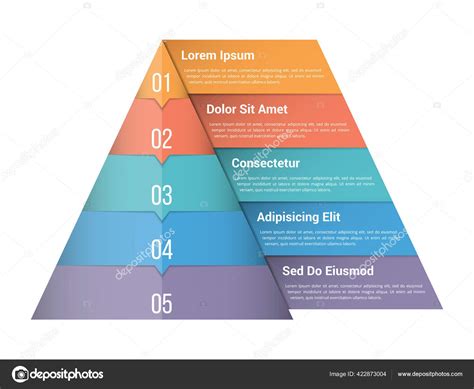 Plantilla Infografía Piramidal Con Cinco Elementos Ilustración