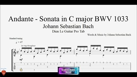 Andante Sonata In C Major BWV 1033 By Johann Sebastian Bach With