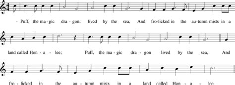 Traditional Folk Song - PUFF, THE MAGIC DRAGON Sheet Music and MIDI