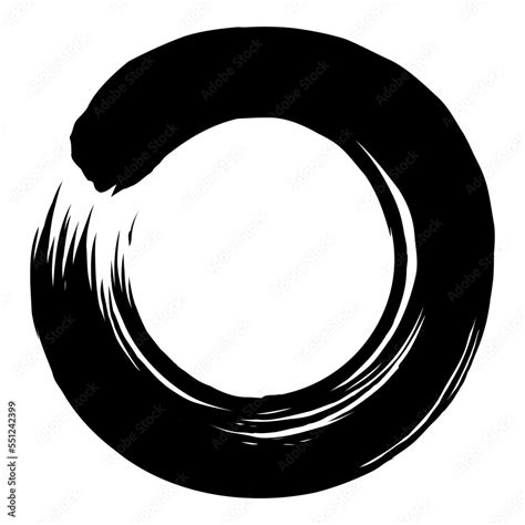 Enso Zen Circle Brush Paint Vector Logo Icon Illustration Art Stock