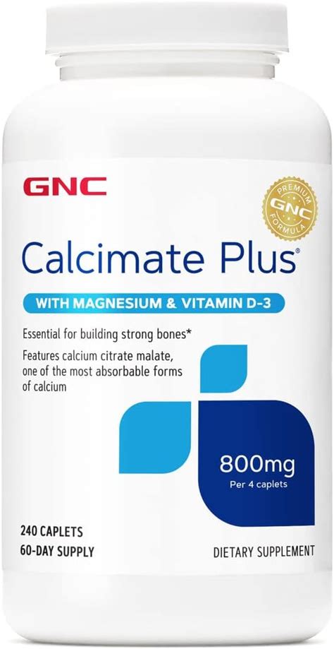 Amazon Gnc Calcimate Plus Magnesium Vitamin D Mg Most