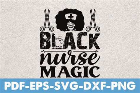 Black Nurse Magic SVG Design Graphic By Thecraftable Creative Fabrica