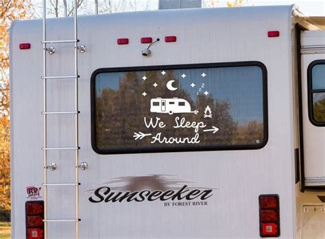 Funny Rv Decal We Sleep Around Custom Rv Decal Camper Decal Rv