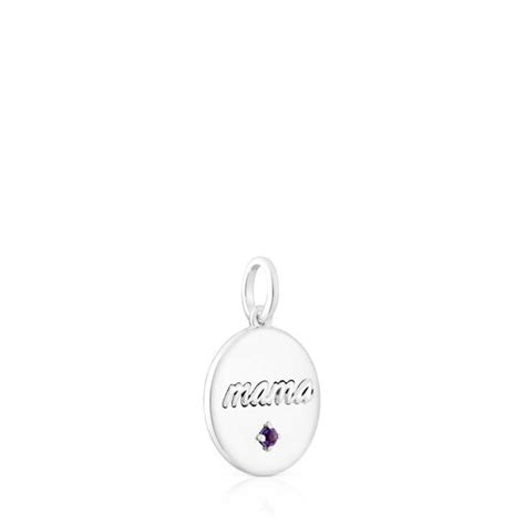 Silver Mama Medallion Pendant With Amethyst Tous Mama Tous