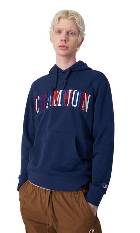 Champion Embroidered Bookstore Logo Hoodie Navy