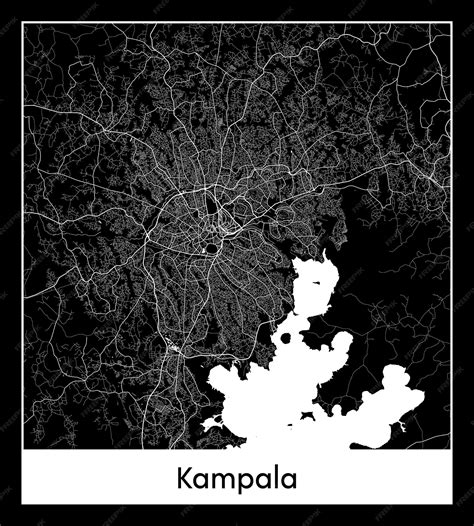 Premium Vector | Minimal city map of kampala (uganda, africa)