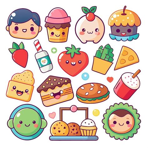 Cute food stickers | Premium AI-generated vector