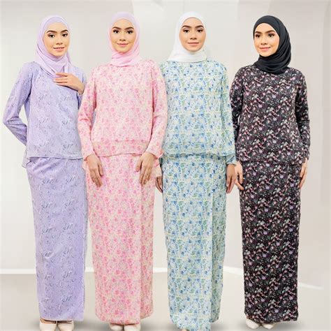 Yeleedon Baju Kurung Raya Kurung Moden Floral Printed Design